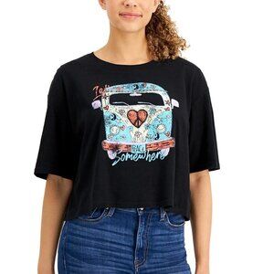 Self Esteem Womens Cropped Retro Graphic Tee Shirt